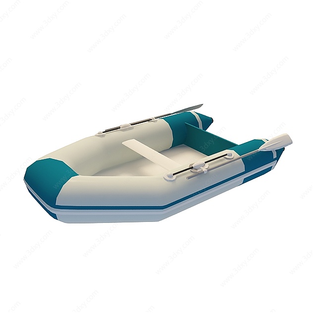 手划充气舟3D模型