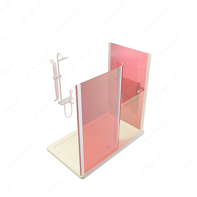 红色淋浴房3D模型