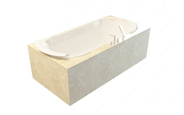 嵌入式浴缸3D模型