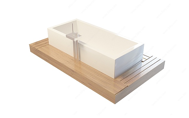 木底座浴缸3D模型