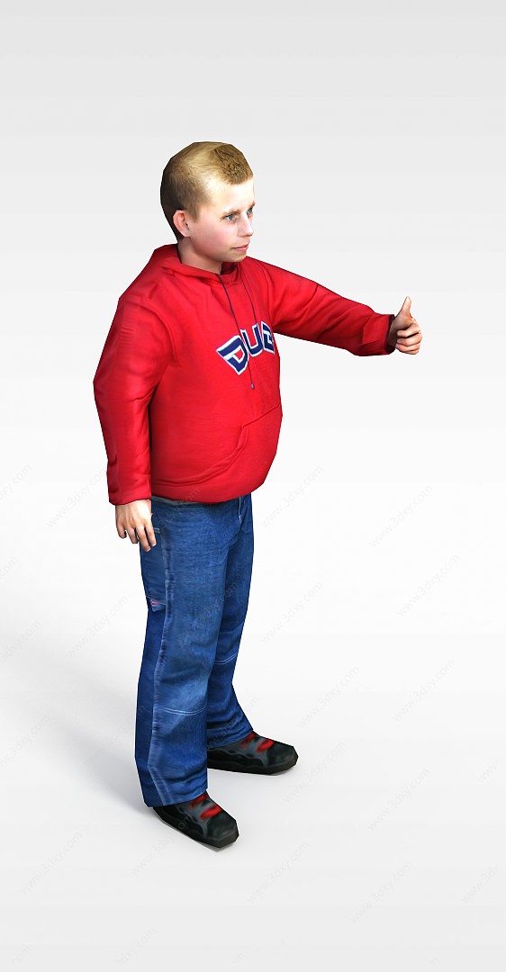 红衣少年3D模型