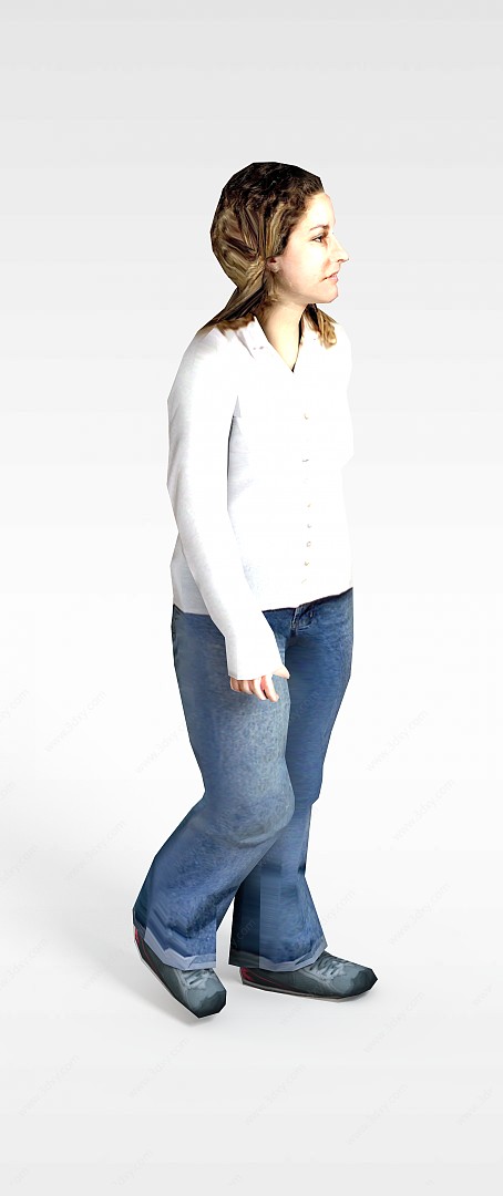 白衣少女3D模型