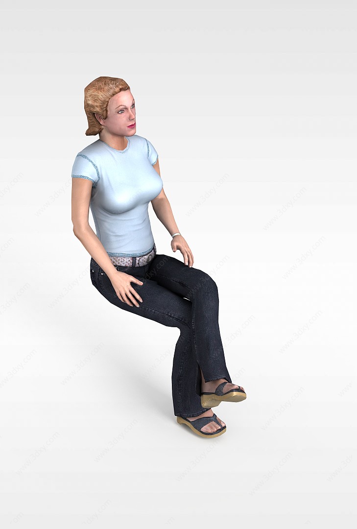 休闲女人3D模型