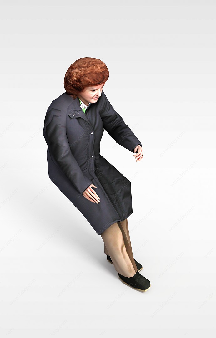 短发女人3D模型