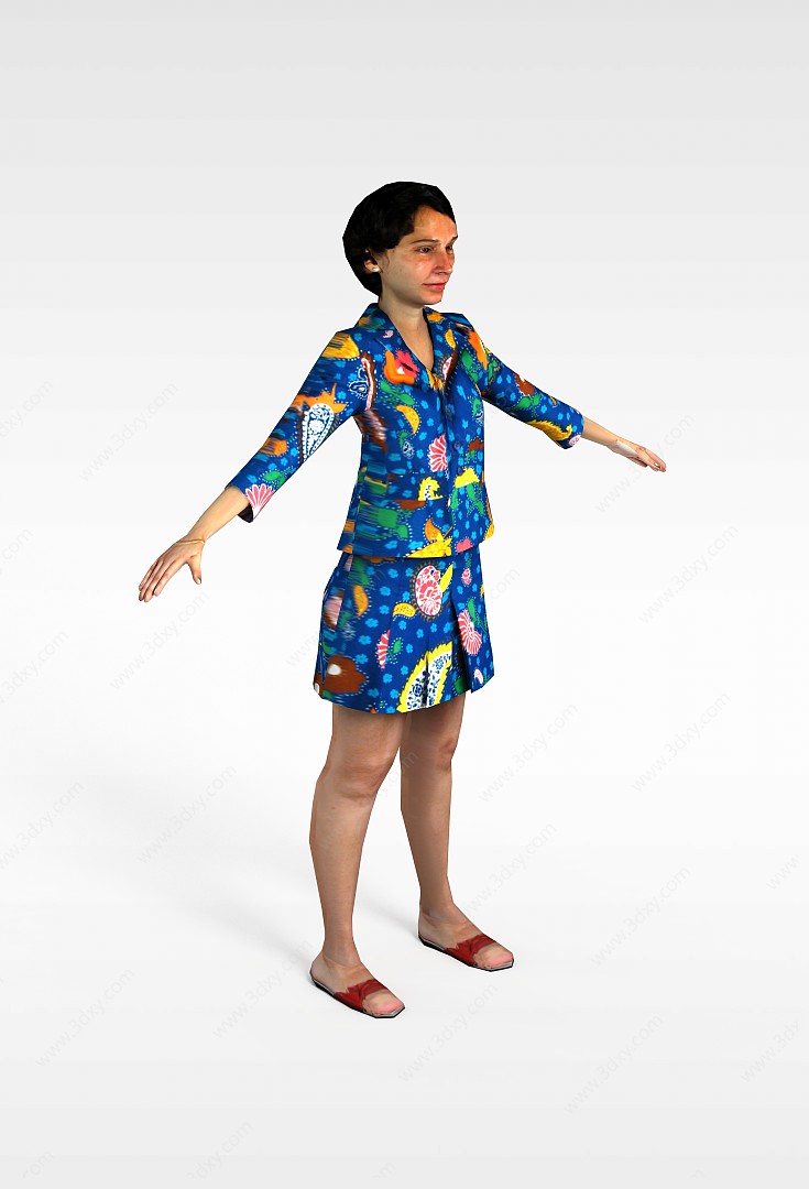 花衣妇女3D模型