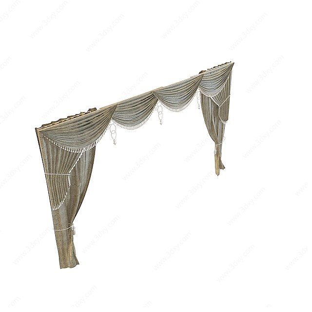 贵族窗帘3D模型