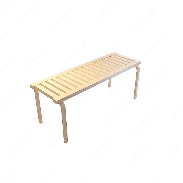 木长凳3D模型
