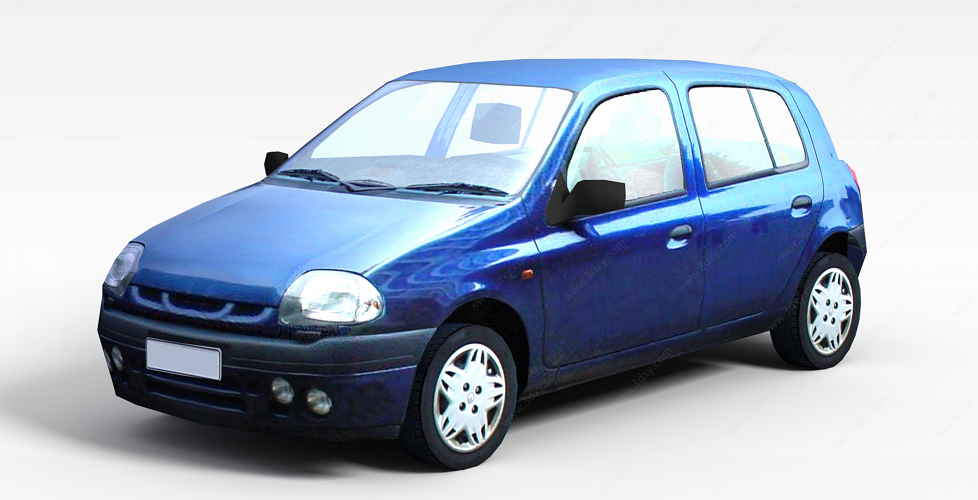 蓝色两厢小轿车3D模型