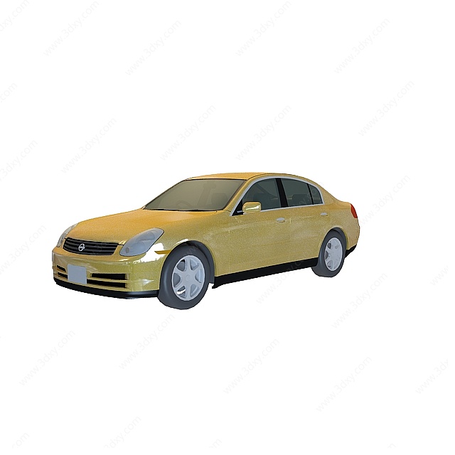黄色小轿车3D模型
