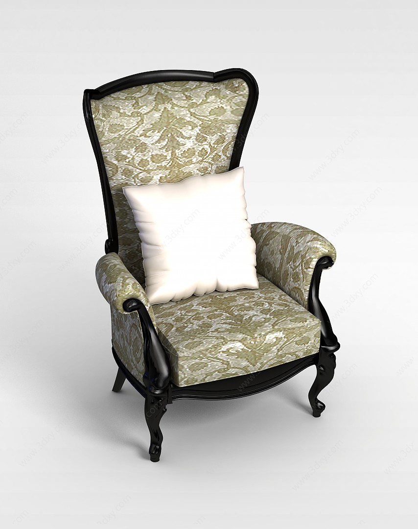 欧式豪华扶手椅3D模型