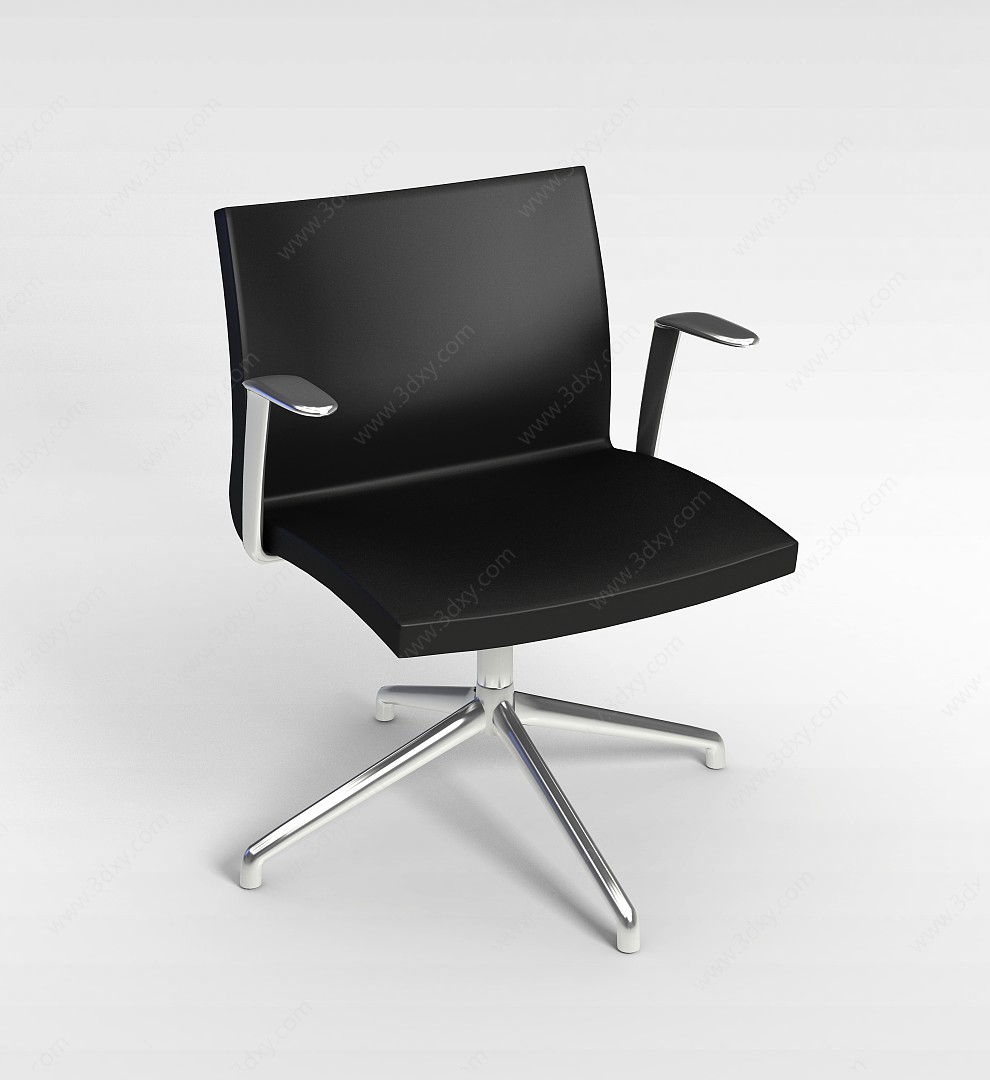 黑皮办公椅3D模型