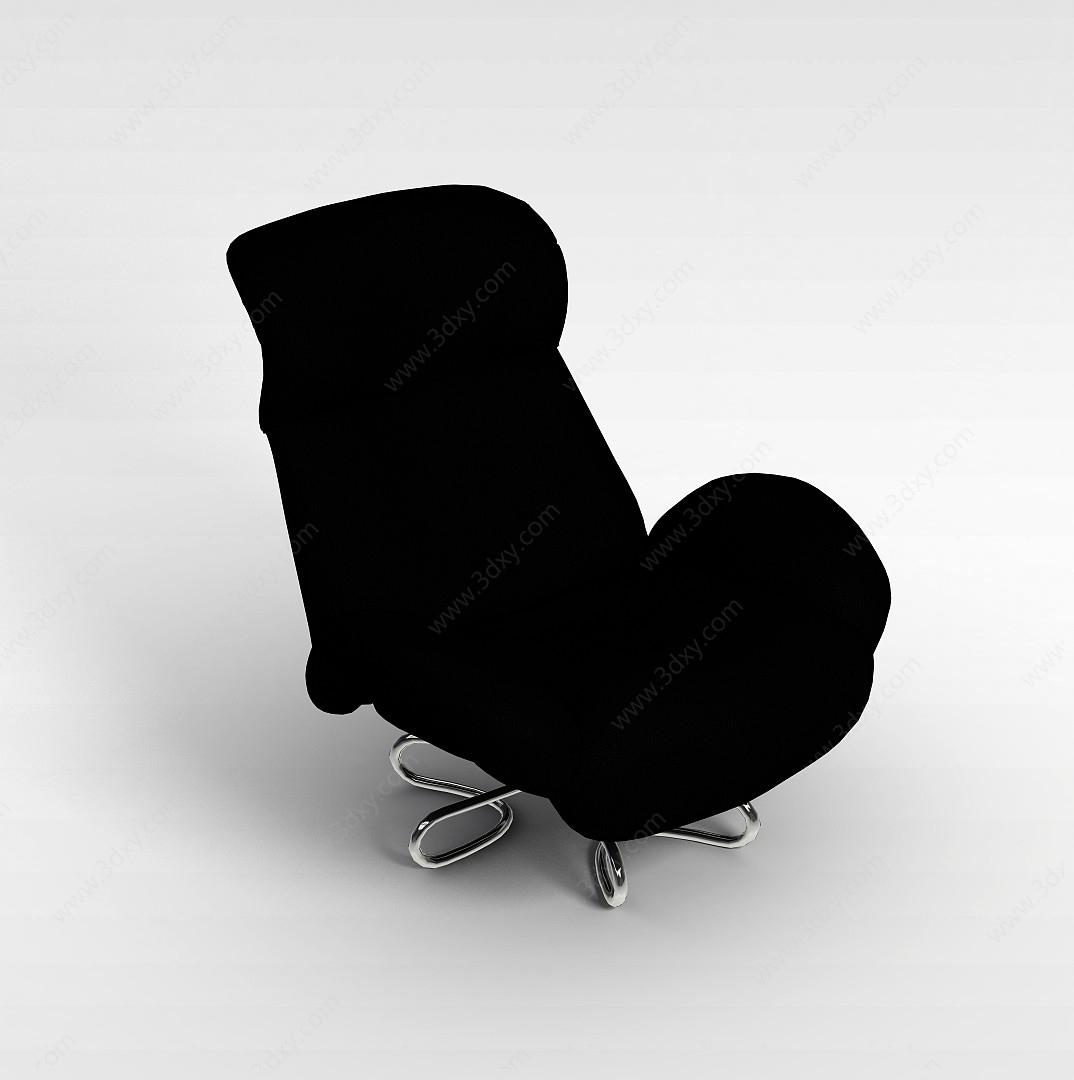 现代黑皮办公椅3D模型