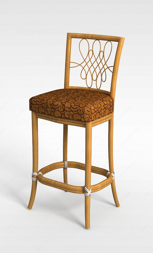 欧式印花吧椅3D模型