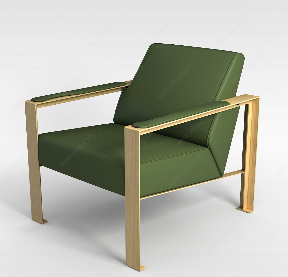 简易淡绿色沙发椅3D模型