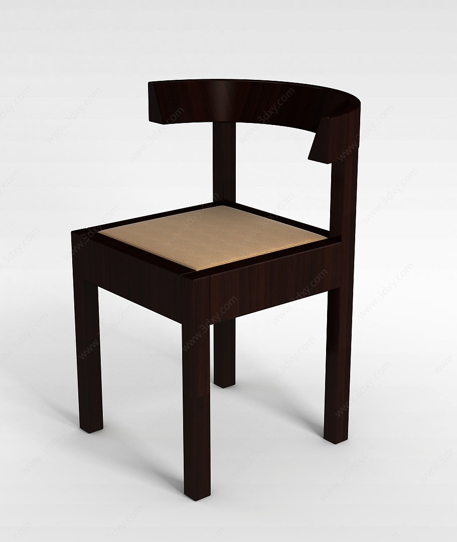 现代木质圈椅3D模型