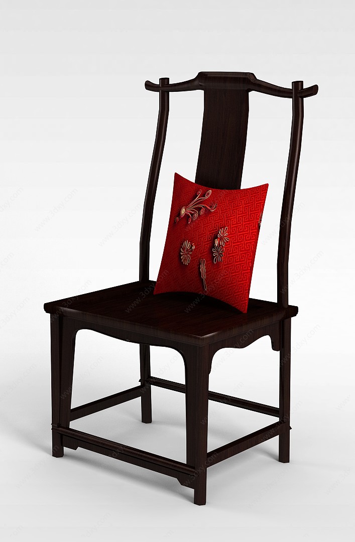中式红木椅子3D模型
