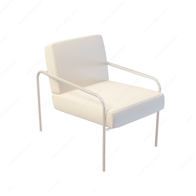 米色休闲椅子3D模型