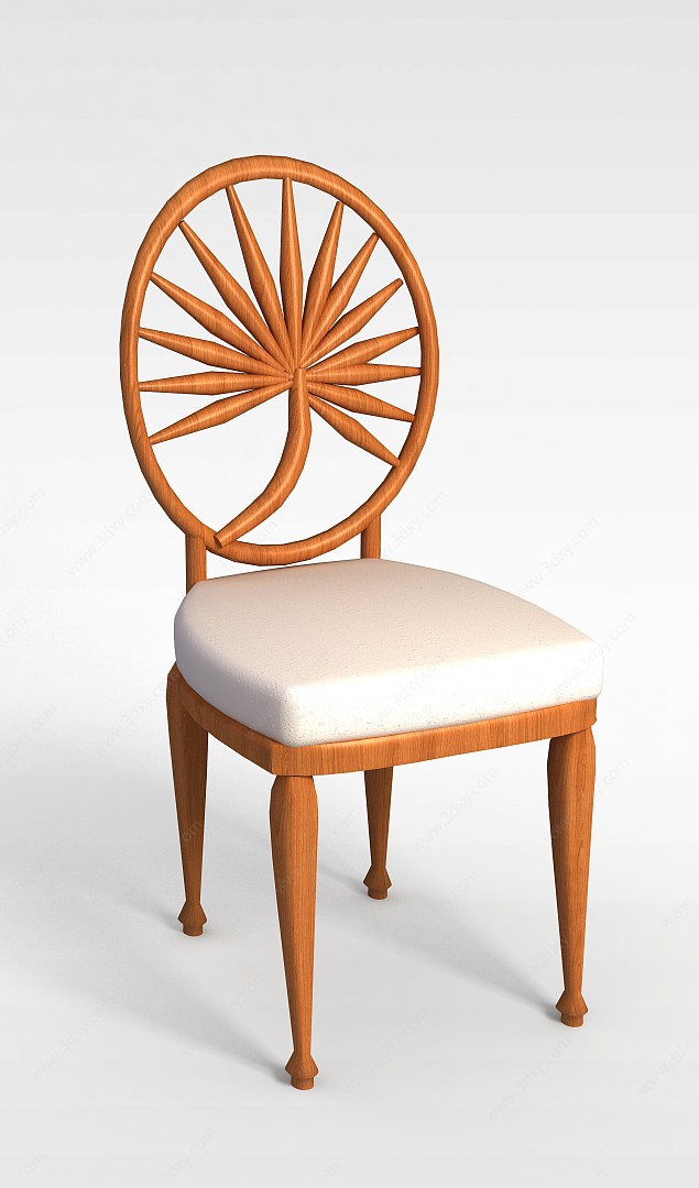 木质软座椅3D模型