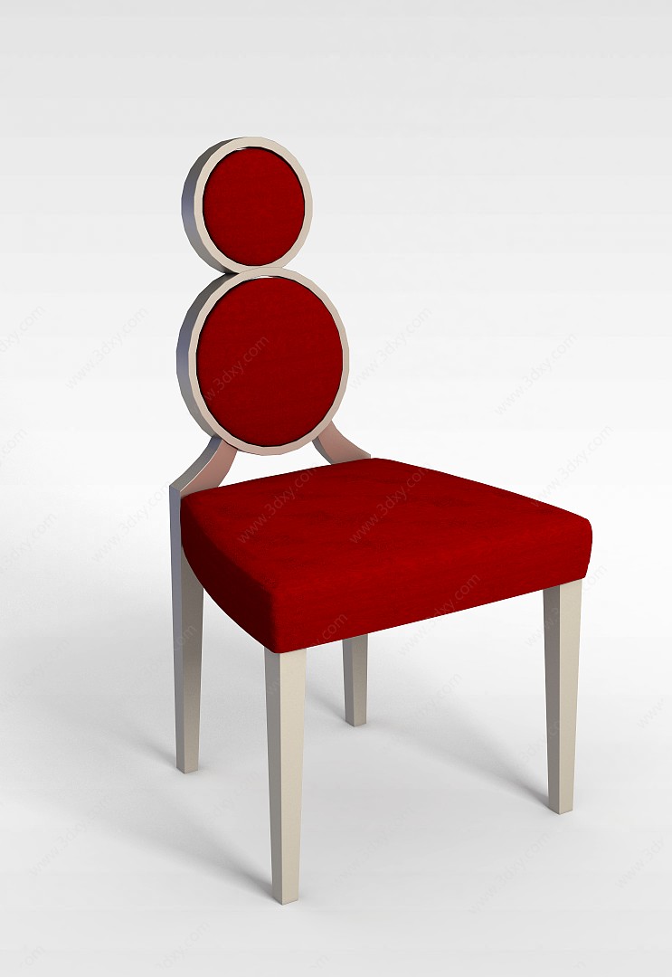 红色餐椅3D模型