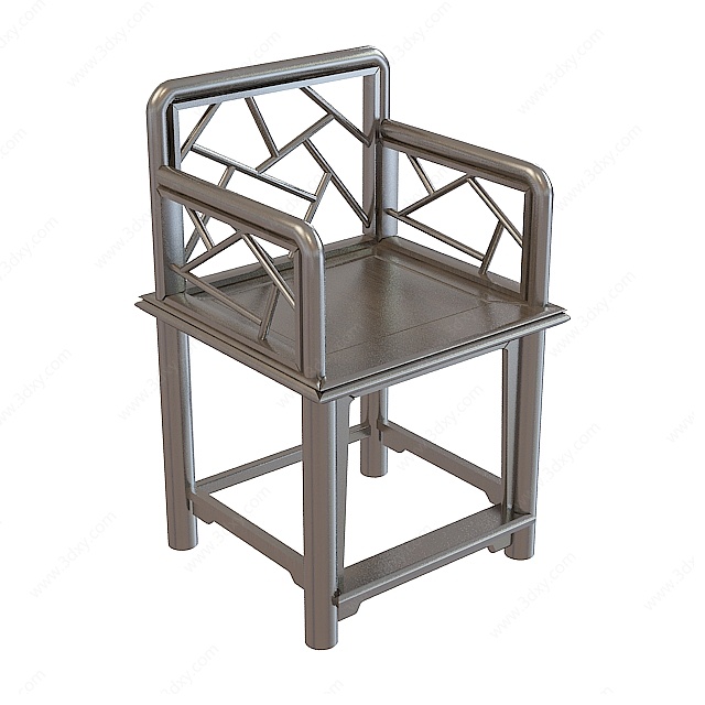 新中式实木椅子3D模型