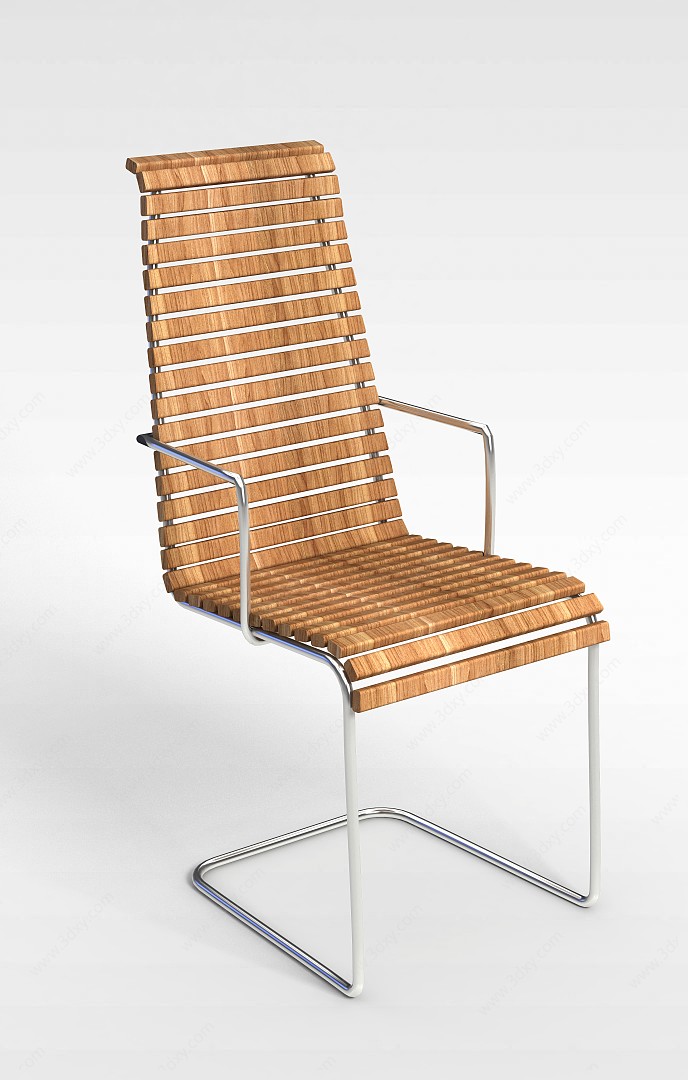 现代风格实木扶手椅3D模型