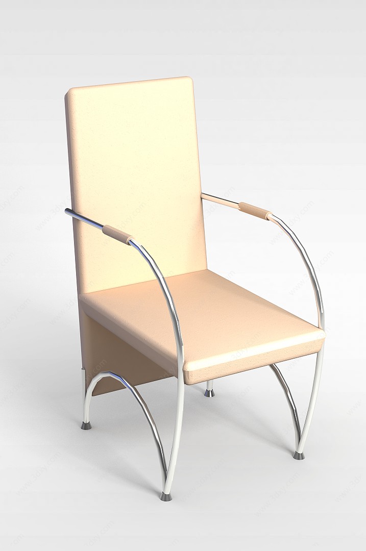 不锈钢腿布艺休闲椅3D模型