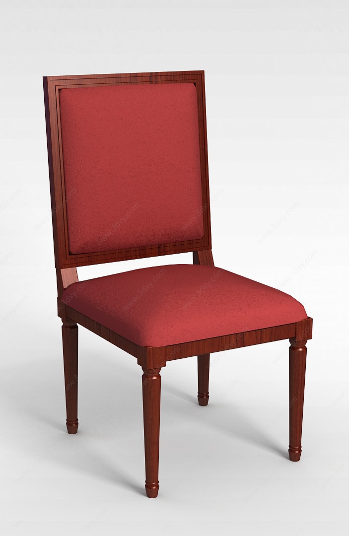 红色餐厅椅3D模型