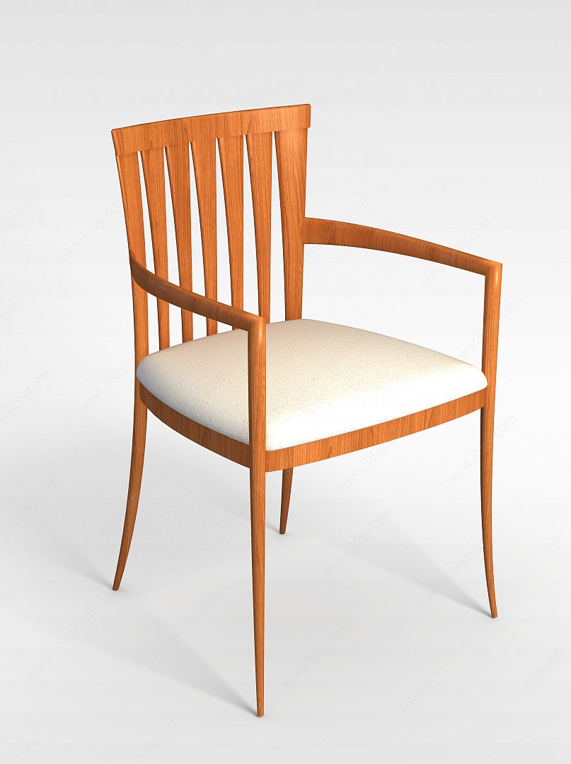 现代白木座椅3D模型