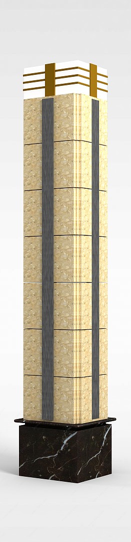 欧式大理石柱3D模型