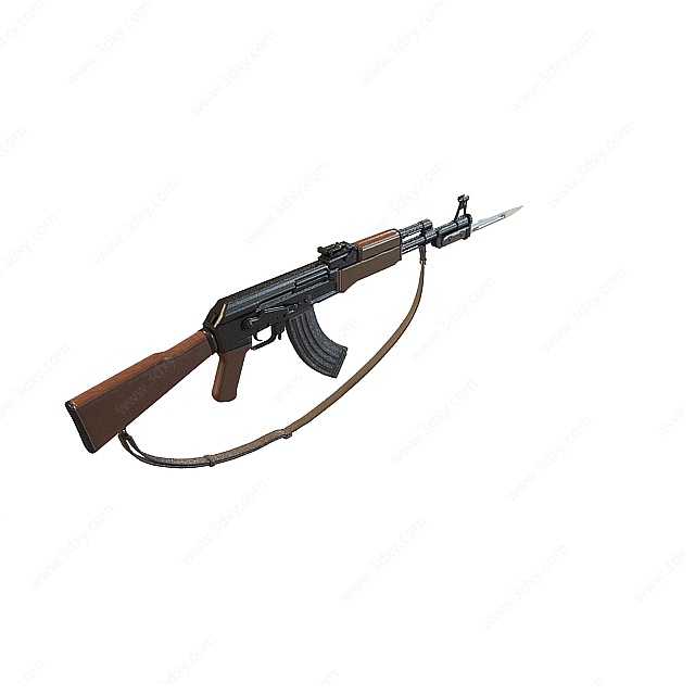 AK-47突击步枪3D模型