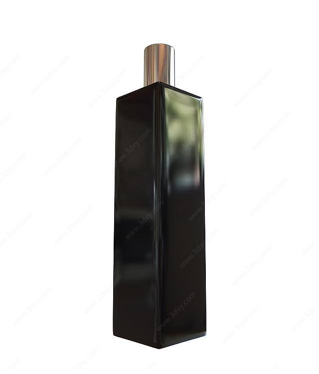 黑色细长香水瓶3D模型