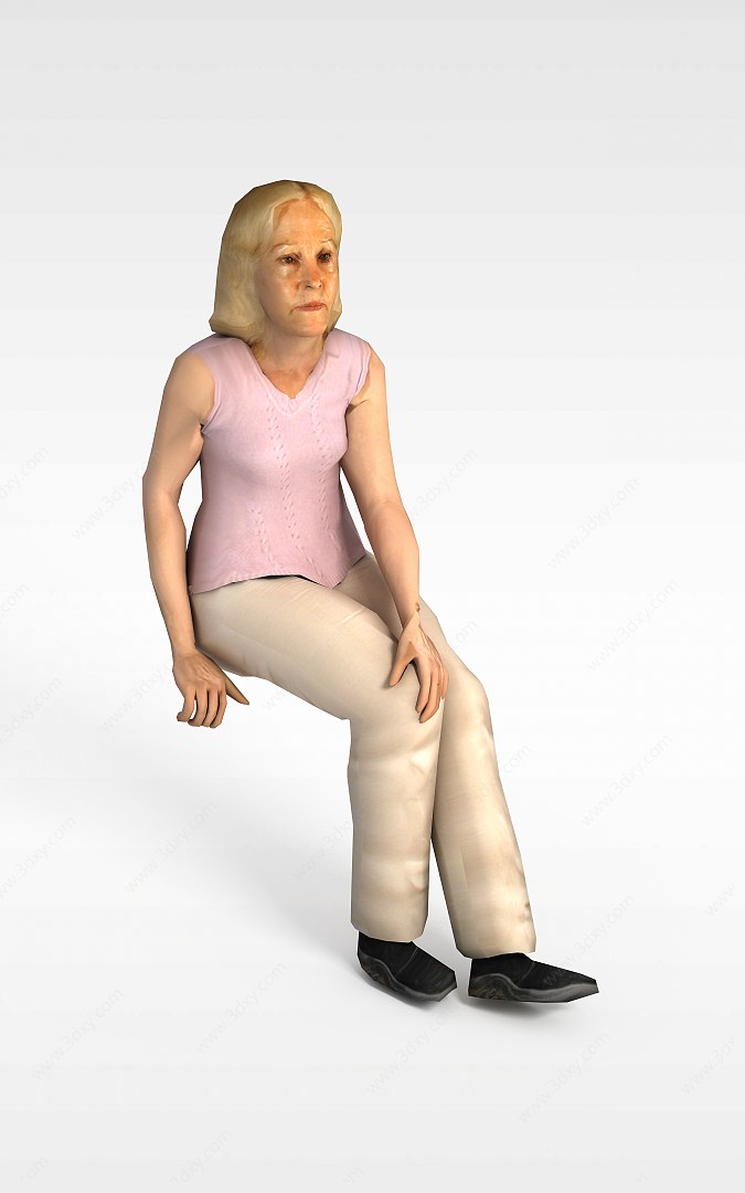 安静女人3D模型