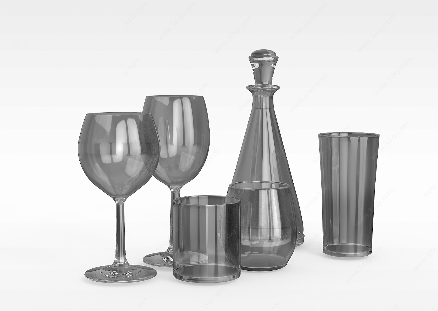 玻璃酒杯3D模型