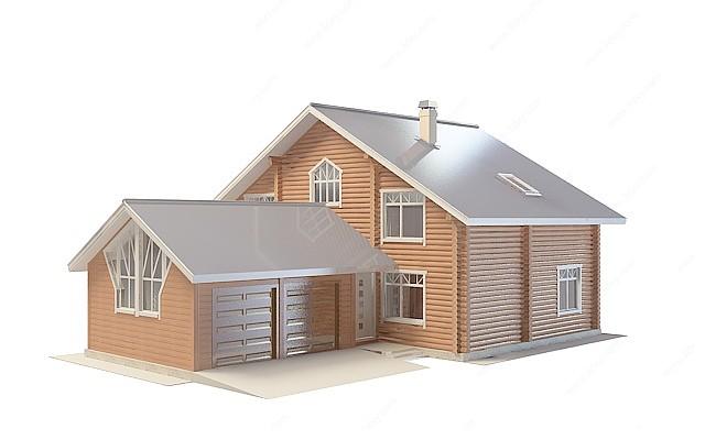 木头别墅3D模型