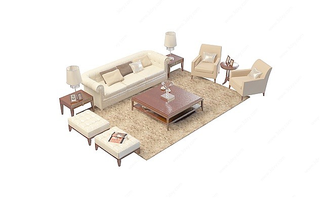客厅沙发套件3D模型