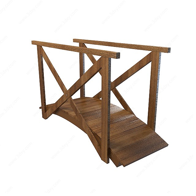 木质小拱桥3D模型