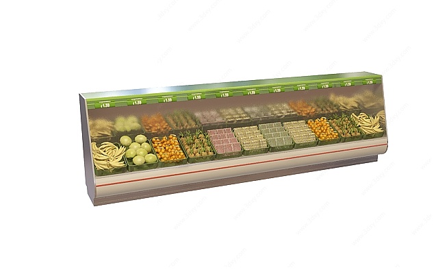 超市蔬菜货架3D模型