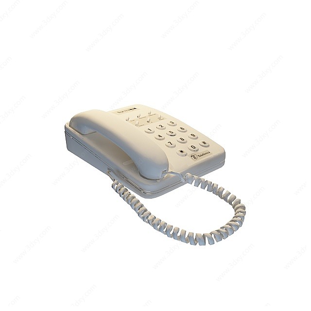 白色电话3D模型