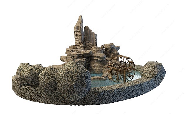 假山水池3D模型