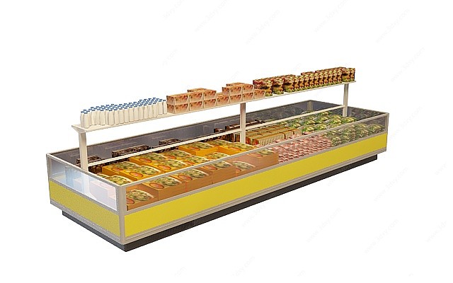 超市中岛货柜3D模型