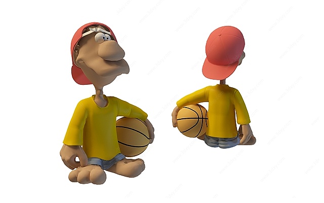卡通篮球小人3D模型