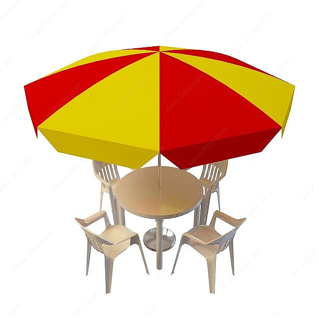 室外小遮阳伞3D模型