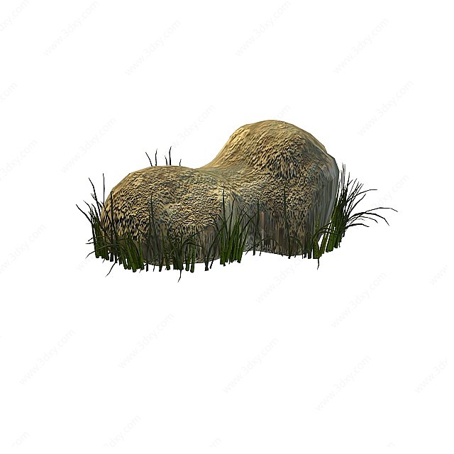 石头和草3D模型