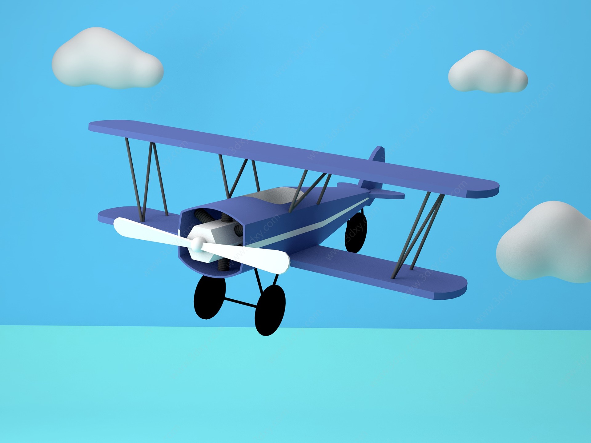 卡通飞机3D模型