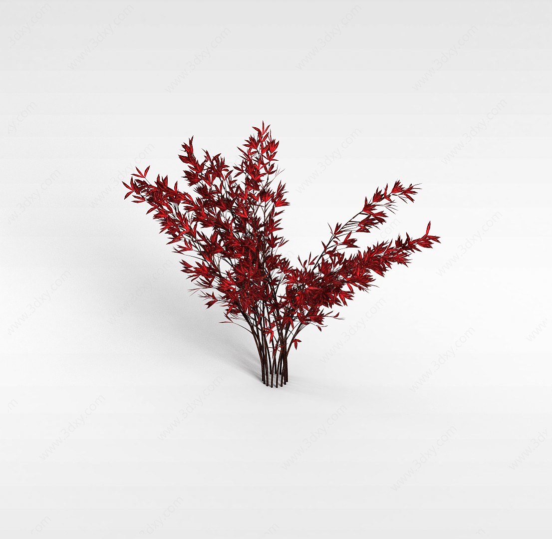 红叶灌木3D模型
