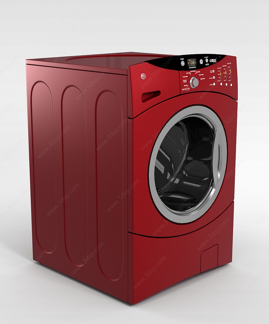 红色洗衣机3D模型