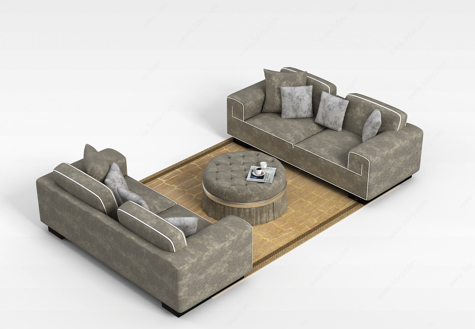 布艺沙发茶几3D模型
