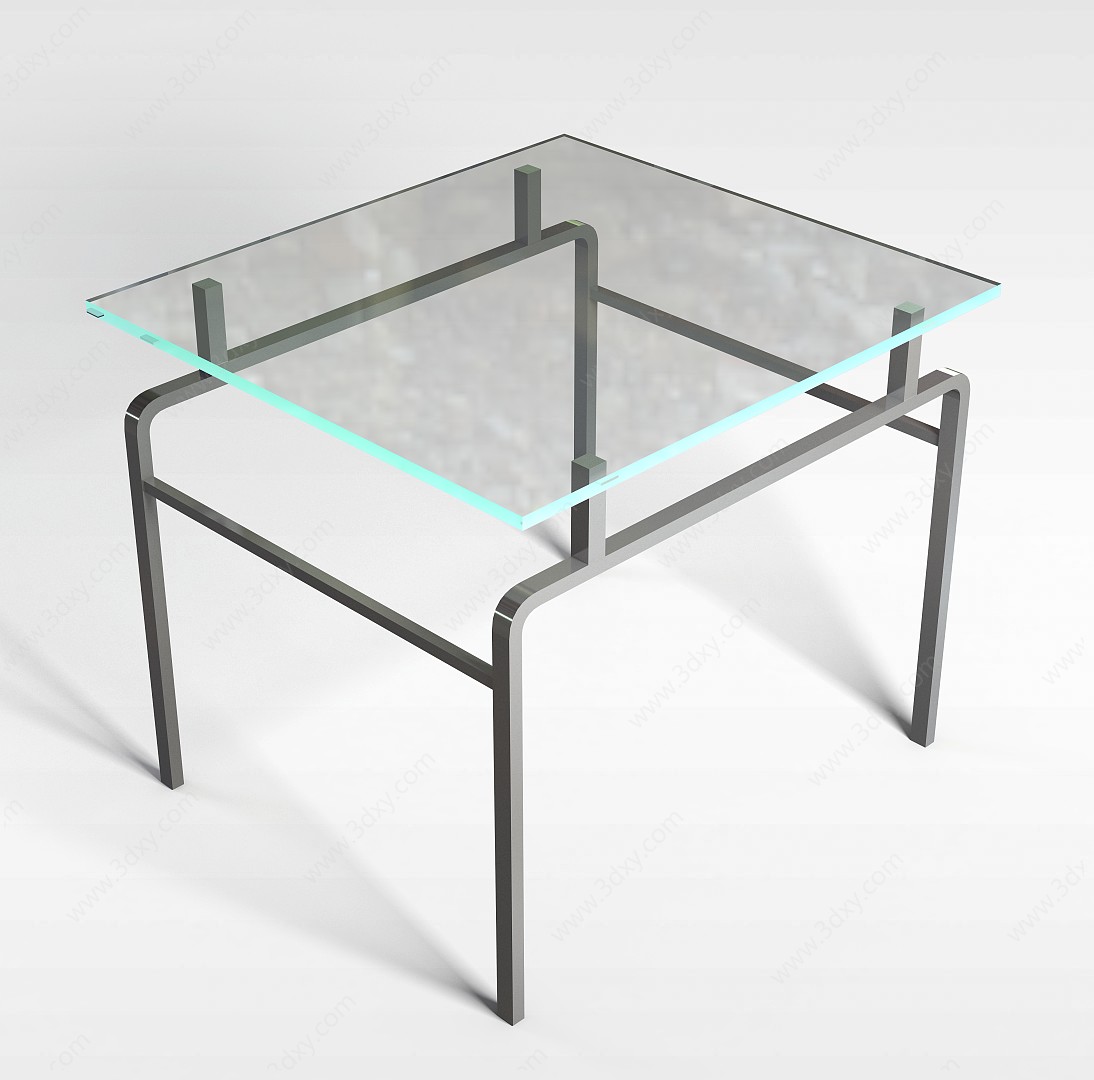 玻璃台面方桌3D模型