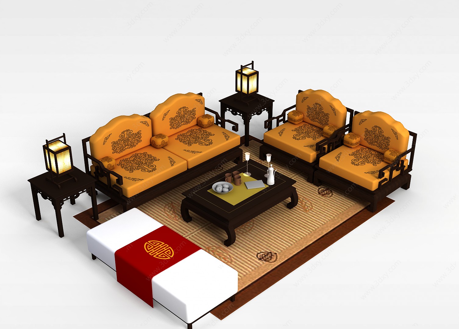 欧式客厅沙发3D模型