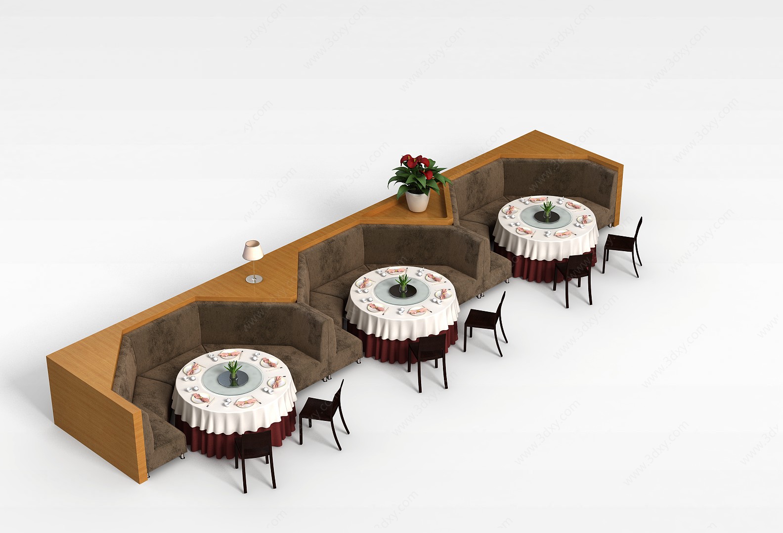 餐厅沙发茶几3D模型
